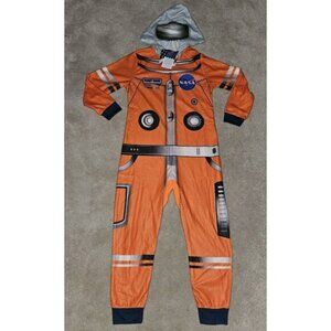 NEW Orange NASA Flight Crew Suit Hooded Pajamas Boy Girl 6/7 Costume Astronaut
